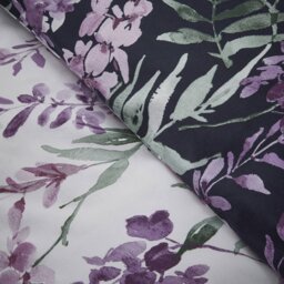 Rackhams Wisteria Floral Reversible Duvet Cover Set - White / Navy - Double - thumbnail 3
