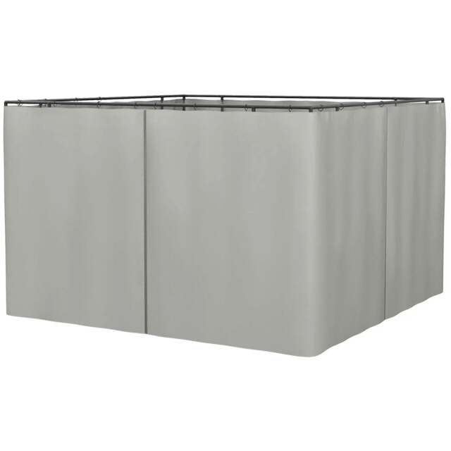 Rackhams Set of Four 3 x 3m Gazebo Replacement Walls - Light Grey - image 1