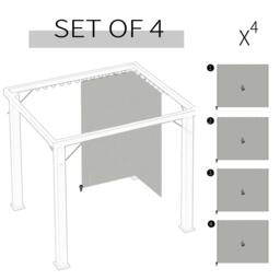 Rackhams Set of Four 3 x 3m Gazebo Replacement Walls - Light Grey - thumbnail 4