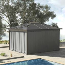 Rackhams Set of Four 3 x 3m Gazebo Replacement Walls - Light Grey - thumbnail 2