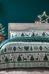 Rackhams Noel Duvet Cover Set - Teal - Single - thumbnail 1