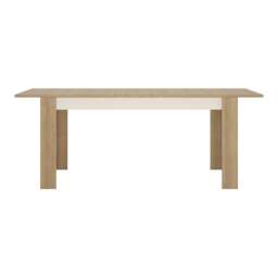 Rackhams Lyon Large extending dining table 160/200 cm in Riviera Oak/White High Gloss - Brown - No - White - thumbnail 2