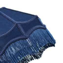 Rackhams Traditional Victorian Empire Lampshade in Midnight Blue Velvet with Tassels - thumbnail 5