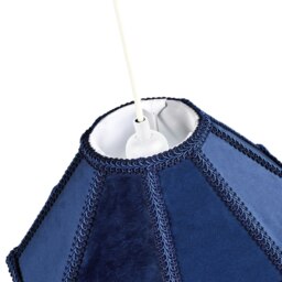 Rackhams Traditional Victorian Empire Lampshade in Midnight Blue Velvet with Tassels - thumbnail 3