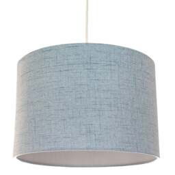Rackhams Contemporary and Sleek Blue Textured Linen Fabric Drum Lamp Shade 60w Maximum - thumbnail 2
