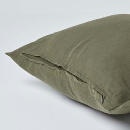 Rackhams French Flax Linen Pillowcase, European Size - Burnt Orange - 60 x 60 cm - thumbnail 4