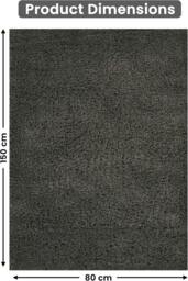 Rackhams Washable Area Rug – Shaggy Soft Non-Slip Carpet for Living Room, Bedroom, Dining or Kitchen – Durable, Elegant, Non-Shedding Indoor Floor Rug - Dark Grey - 170 X 120cm - thumbnail 6