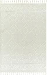 Rackhams Nora-Geometric Grey Ivory High Pile Fringe Rug - 160 x 213 cm - thumbnail 2