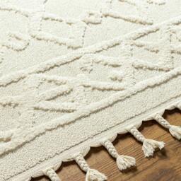 Rackhams Nora-Geometric Grey Ivory High Pile Fringe Rug - 160 x 213 cm - thumbnail 3
