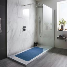 Rackhams Reversible Dual-Colour PVC Shower Bathroom Anti slip Mat - Grey/Brown - Quadrant 53x53cm - thumbnail 2