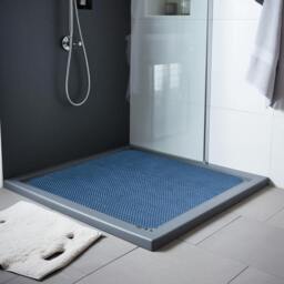 Rackhams Reversible Dual-Colour PVC Shower Bathroom Anti slip Mat - Grey/Brown - Quadrant 53x53cm - thumbnail 6