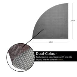 Rackhams Reversible Dual-Colour PVC Shower Bathroom Anti slip Mat - Grey/Brown - Quadrant 53x53cm - thumbnail 1