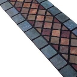 Rackhams Eco-Friendly Rubber Step Mat - Blue Border - Single Mat - thumbnail 6
