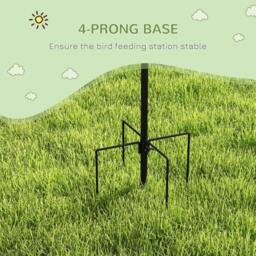 Rackhams Bird Feeding Station Kit, Wild Bird Feeder Pole with 6 Hooks, 4 Hanging Feeders for Peanuts, Seed, Fat Balls, for Garden, Outdoor, Black - thumbnail 6