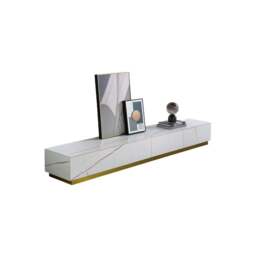 Rackhams Demelza TV Stand Set With Coffee Table, Gold Base, Sintered Stone - 200cm - With Coffee Table - thumbnail 5