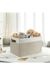 Rackhams Storage Basket Toys Cosmetic Sundries Organiser - Beige - One Size