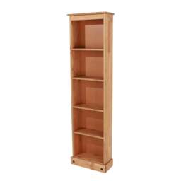 Rackhams Corona Tall Narrow 5-Shelf Bookcase - Grey Wax - thumbnail 1