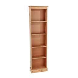 Rackhams Corona Tall Narrow 5-Shelf Bookcase - Grey Wax - thumbnail 3