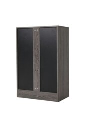 Rackhams 6-Tier Two Doors Wood Grain Shoe Cabinet - Grey - thumbnail 5