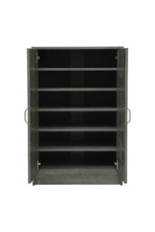 Rackhams 6-Tier Two Doors Wood Grain Shoe Cabinet - Grey - thumbnail 4