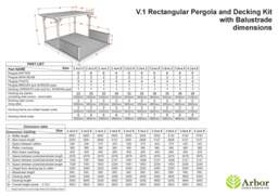 Rackhams Rectangular Pergola And Decking Kit With Balustrade V.1 - Rustic Brown - 3m x 3.6m - thumbnail 3