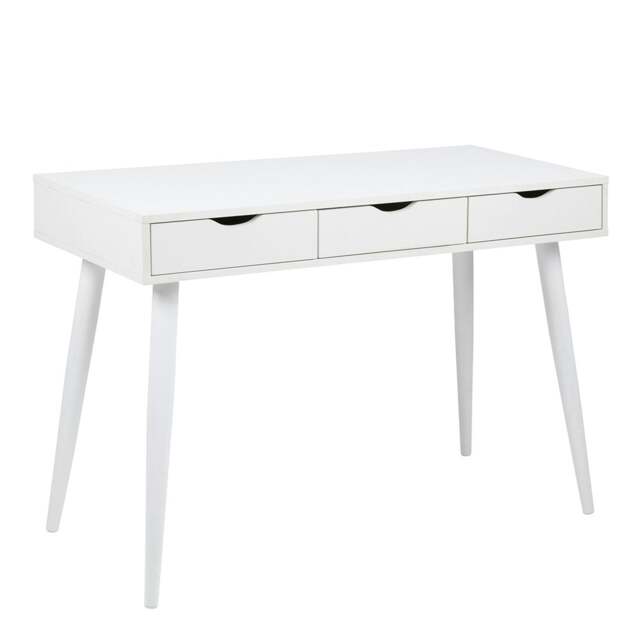 Rackhams Neptun 3 Drawer Office Desk in White - 1 - White - 50 - image 1