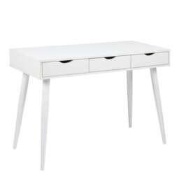 Rackhams Neptun 3 Drawer Office Desk in White - 1 - White - 50