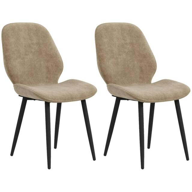 Rackhams Velvet Dining Chairs, Set of 2 Dining Room Chairs with Metal Legs for Living Room, Dining Room, Light Brown - image 1