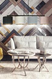Rackhams HILDE Pendant lamp 4 x E27 Black with Black, Grey and Pink Shade - thumbnail 6