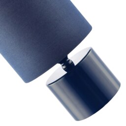 Rackhams Modern Midnight Blue Glossy Table Lamp with Cotton Fabric Shade - thumbnail 5