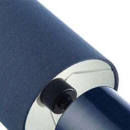 Rackhams Modern Midnight Blue Glossy Table Lamp with Cotton Fabric Shade - thumbnail 3