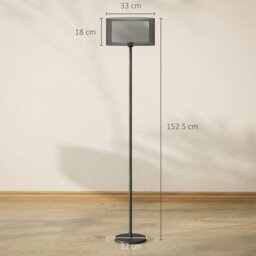 Rackhams Modern Standing Lamp with Double Layer Shade & Foot Switch, Black - Black - Bulb not included - Metal, fabric - thumbnail 5