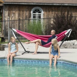 Rackhams 's Combo - Hot Pink Hammock with Stand (8ft) - thumbnail 2