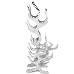 Rackhams Wine Rack Flame Shape Aluminium Silver 9 Bottles - thumbnail 2