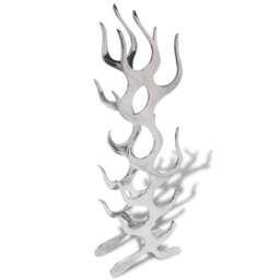 Rackhams Wine Rack Flame Shape Aluminium Silver 9 Bottles - thumbnail 1