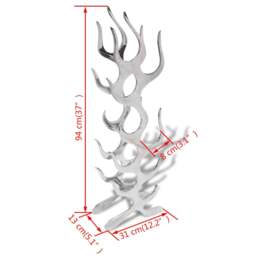 Rackhams Wine Rack Flame Shape Aluminium Silver 9 Bottles - thumbnail 4