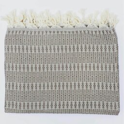 Rackhams Nora Cotton Reversible Throw Blanket - Taupe - thumbnail 1