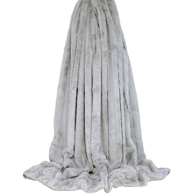 Rackhams Empress Faux Fur Throw - Grey - 130 x 180cm - Grey - 100% Polyester