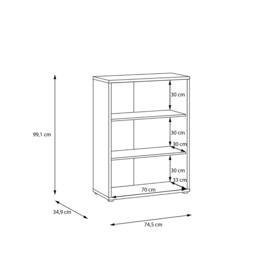 Rackhams Alice Springs Low Wide Bookcase with Open Shelving in Sand - Manufactured Wood - 1 - Sand - thumbnail 6