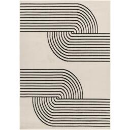 Rackhams Pisa-Modern Off-White Black Graphic Rug - 150 x 213 cm - thumbnail 2