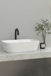Rackhams Square Countertop Bathroom Vessel Sink Bowl - White - thumbnail 2