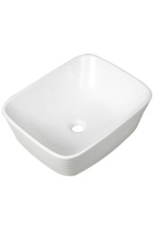 Rackhams Square Countertop Bathroom Vessel Sink Bowl - White - thumbnail 4