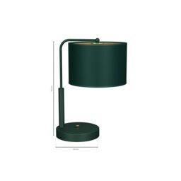 Rackhams Verde Hand Made Scandi Style Table Lamp In A Rich Green Finish With Gold Accents Holds 1xE27 LED Bulb - thumbnail 5