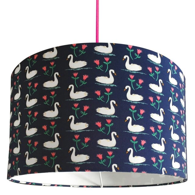 Rackhams 30cm x 20cm SALE - Midnight Blue Handmade Swan Lampshade - image 1