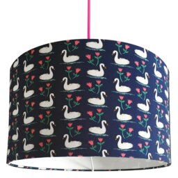 Rackhams 30cm x 20cm SALE - Midnight Blue Handmade Swan Lampshade - thumbnail 1