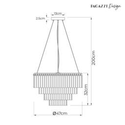 Rackhams Seraphina Tiered Glass Chandelier - thumbnail 5