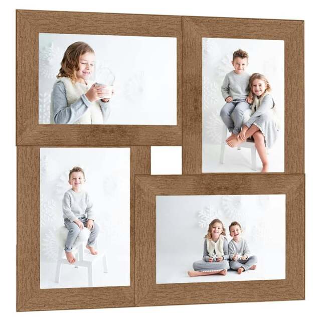 Rackhams Collage Photo Frame for 4x(13x18 cm) Picture Light Brown MDF