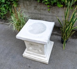 Rackhams White Stone Large Square Statuary Pedestal Garden Statues - thumbnail 4