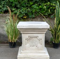 Rackhams White Stone Large Square Statuary Pedestal Garden Statues - thumbnail 1