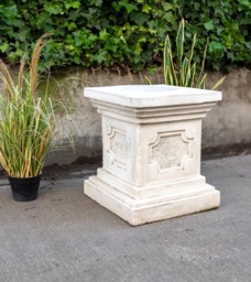 Rackhams White Stone Large Square Statuary Pedestal Garden Statues - thumbnail 3